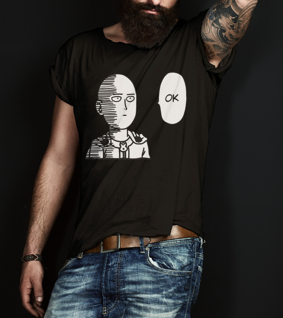 Saitama OK Manga Style Face Expression T-Shirt