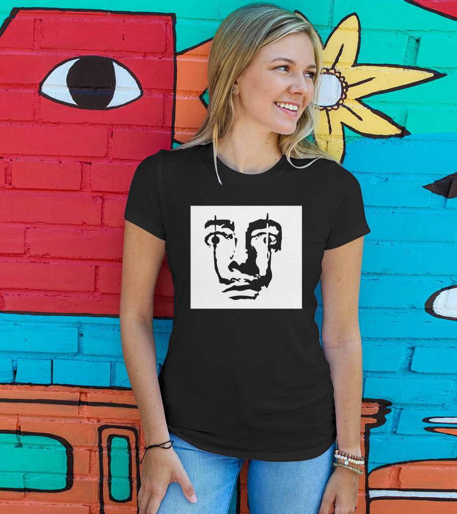 Salvador Dali Face Surrealist Artist Iconic Portrait Elements T-Shirt
