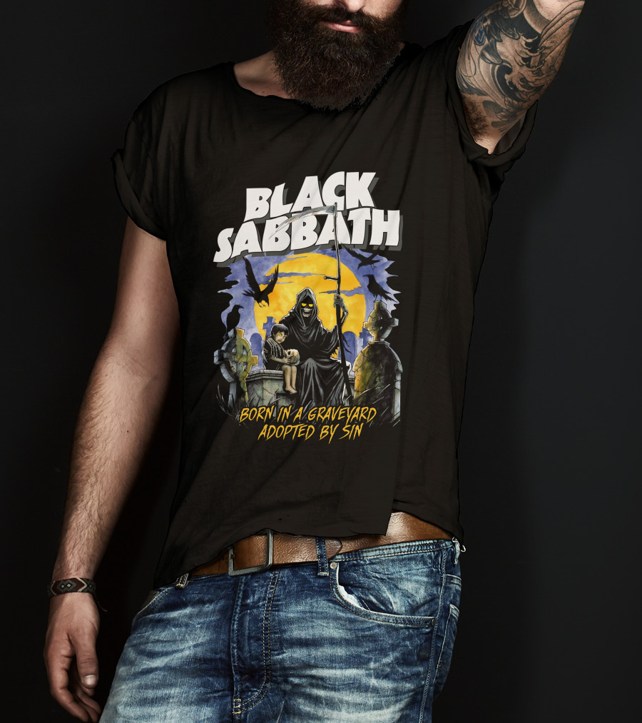 BLACK SABBATH Born In A Graveyard Adopted By Sin T-Shirt