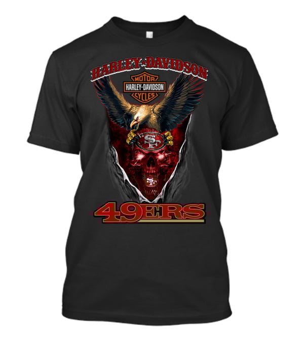 Harley Davidson San Francisco 49ers Eagle And Skull T-Shirt