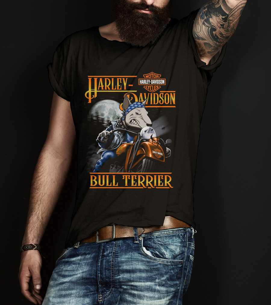 Harley Davidson Bull Terrier Motorcycles T-Shirt