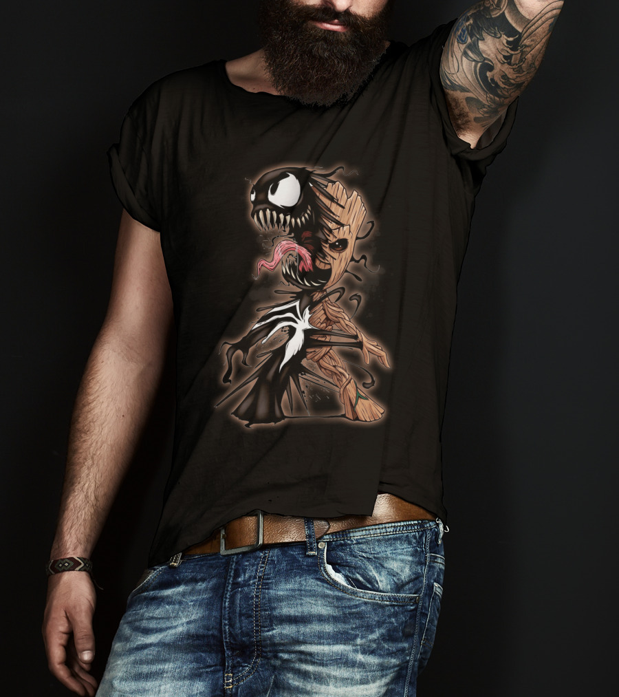 Groot Venom Mashup Symbiotic Fusion Character T-Shirt