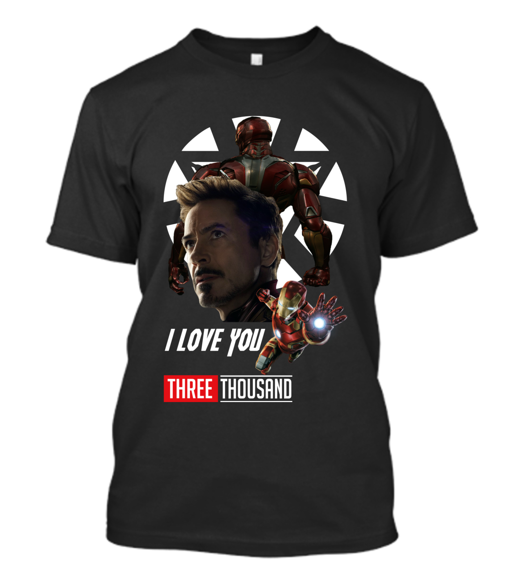 Avengers Iron Man I Love You Three Thousand Times Triangular Background T-Shirt