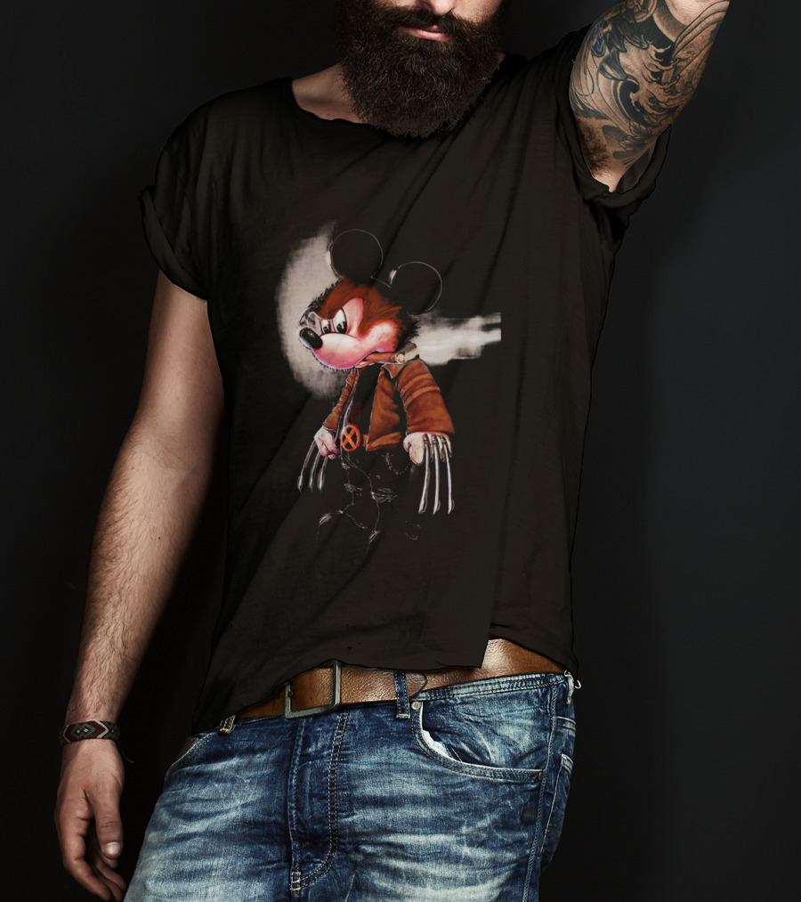 Mickey Mouse Wolverine X-Men Mashup T-Shirt