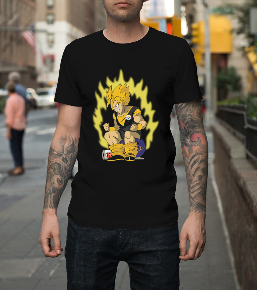Pittsburgh Steelers Super Saiyan Football Fusion T-Shirt