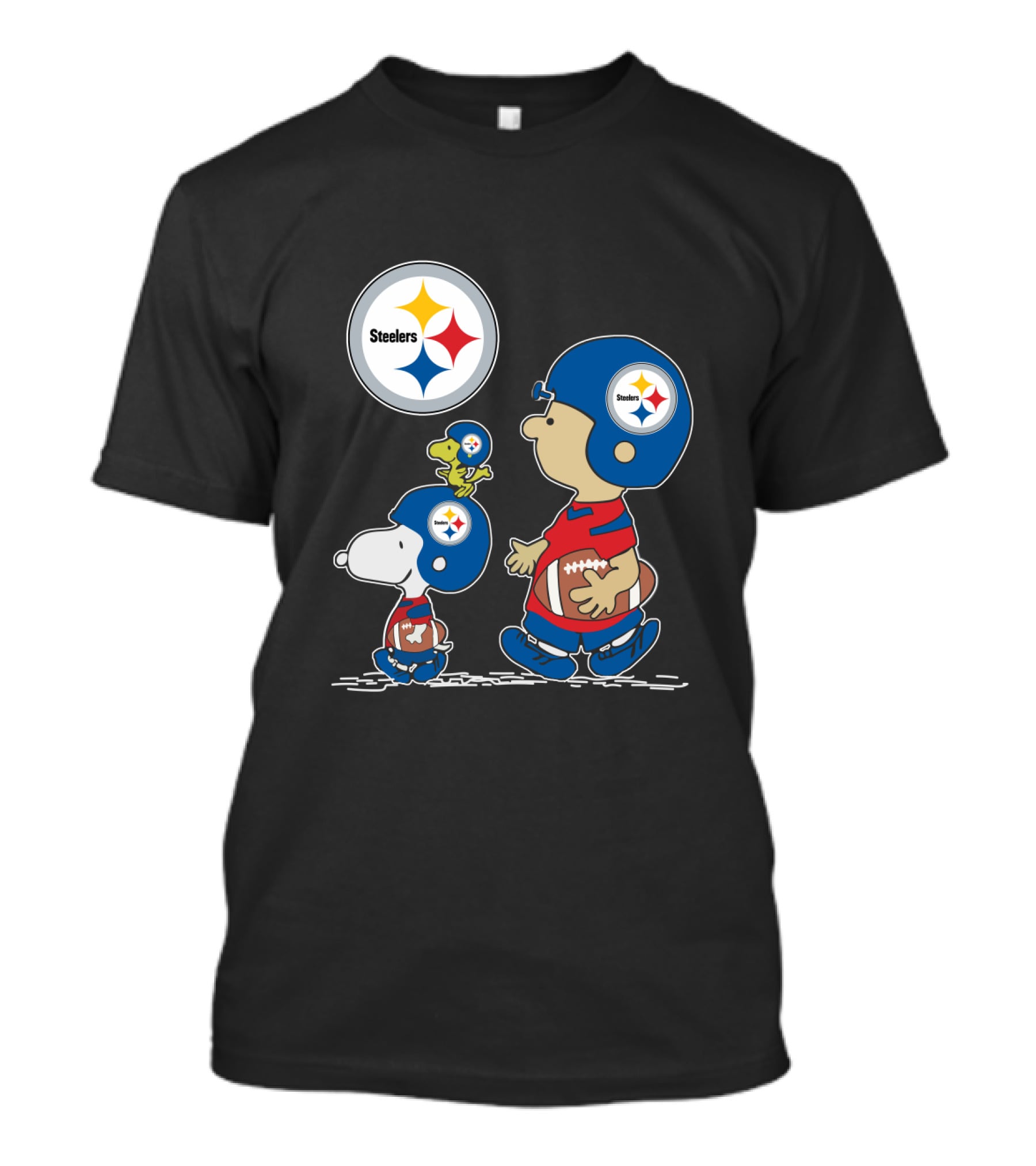 Pittsburgh Steelers Helmet Characters Football Woodstock T-Shirt