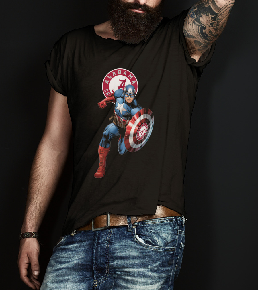 Alabama Crimson Tide Captain America Shield T-Shirt