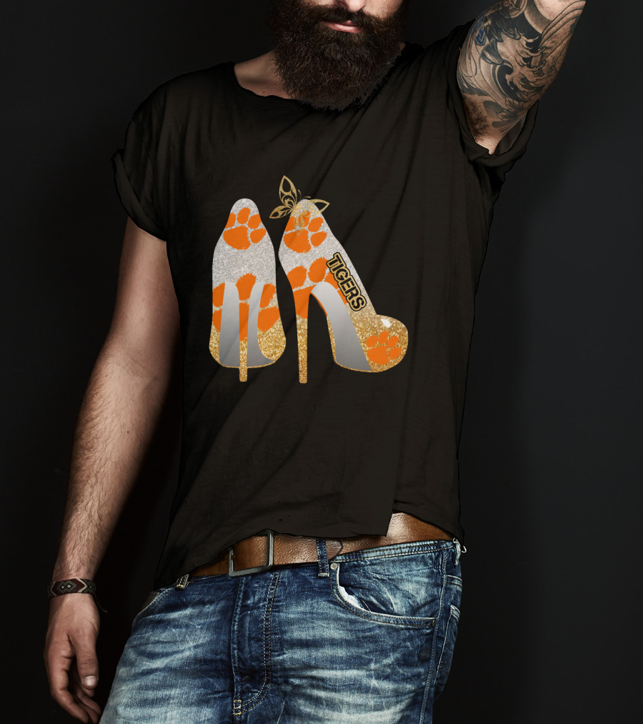 Clemson Tigers High Heel Paw Print Fashion T-Shirt
