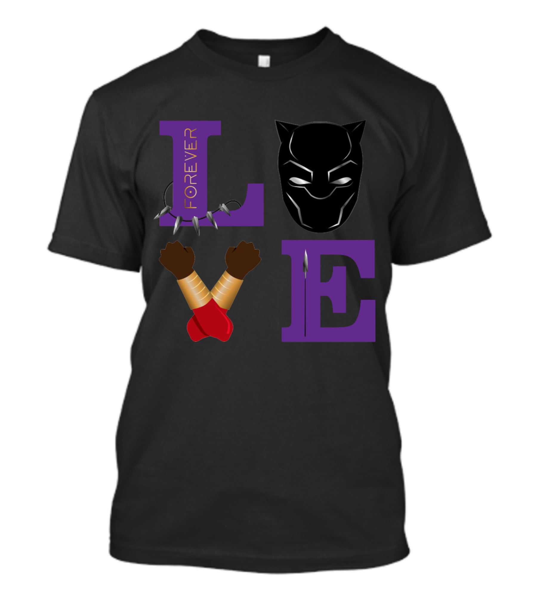 Love Forever Black Panther Wakanda Tribute T-Shirt