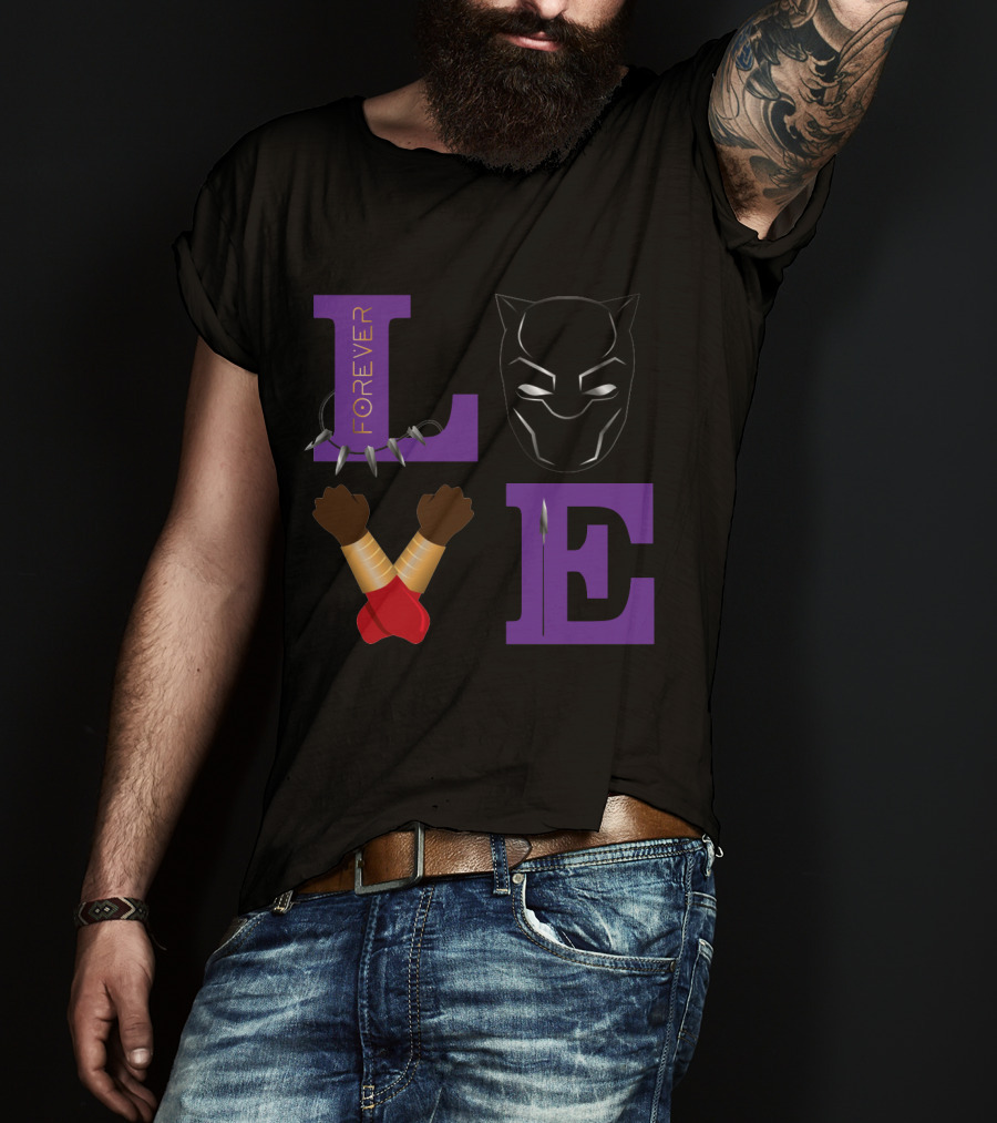 Love Forever Black Panther Wakanda Tribute T-Shirt
