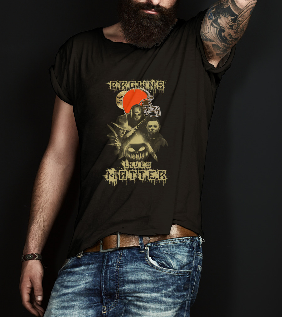 Browns Lives Matter Halloween Football Mashup T-Shirt