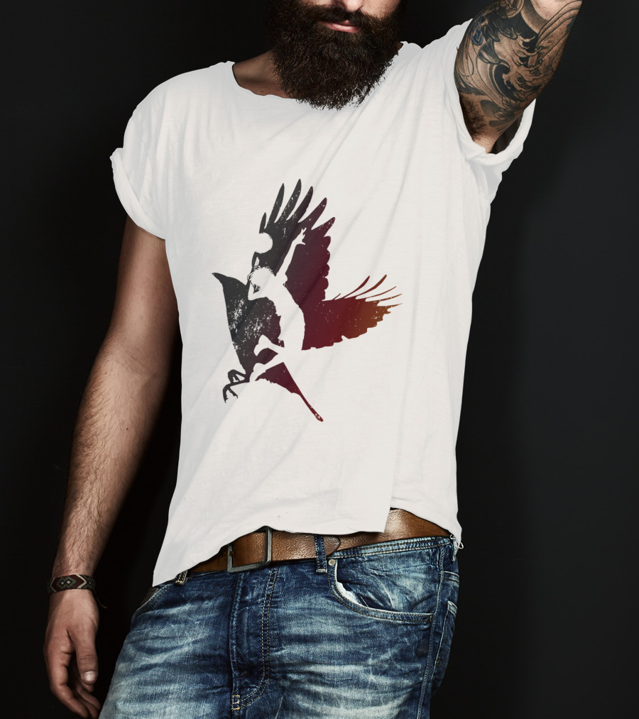 Volleyball Player Silhouette With Bird Wings T-Shirt