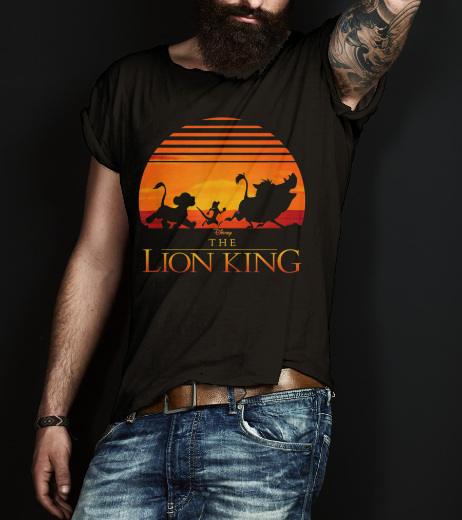 Disney The Lion King Silhouette Sunset Scene T-Shirt