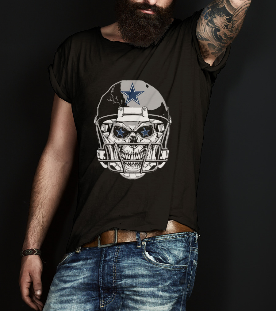 Dallas Cowboys Skull Helmet Star T-Shirt
