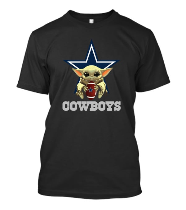 Cowboys Star Football Baby Yoda T-Shirt