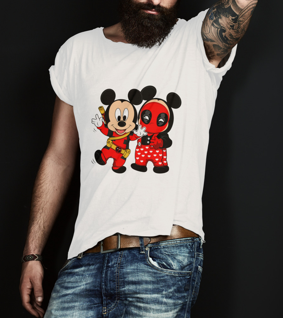 Disney Mickey Mouse And Deadpool Mashup T-Shirt