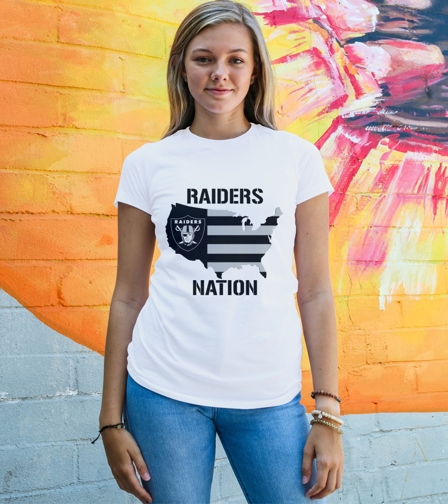 Raiders Nation USA Map T-Shirt