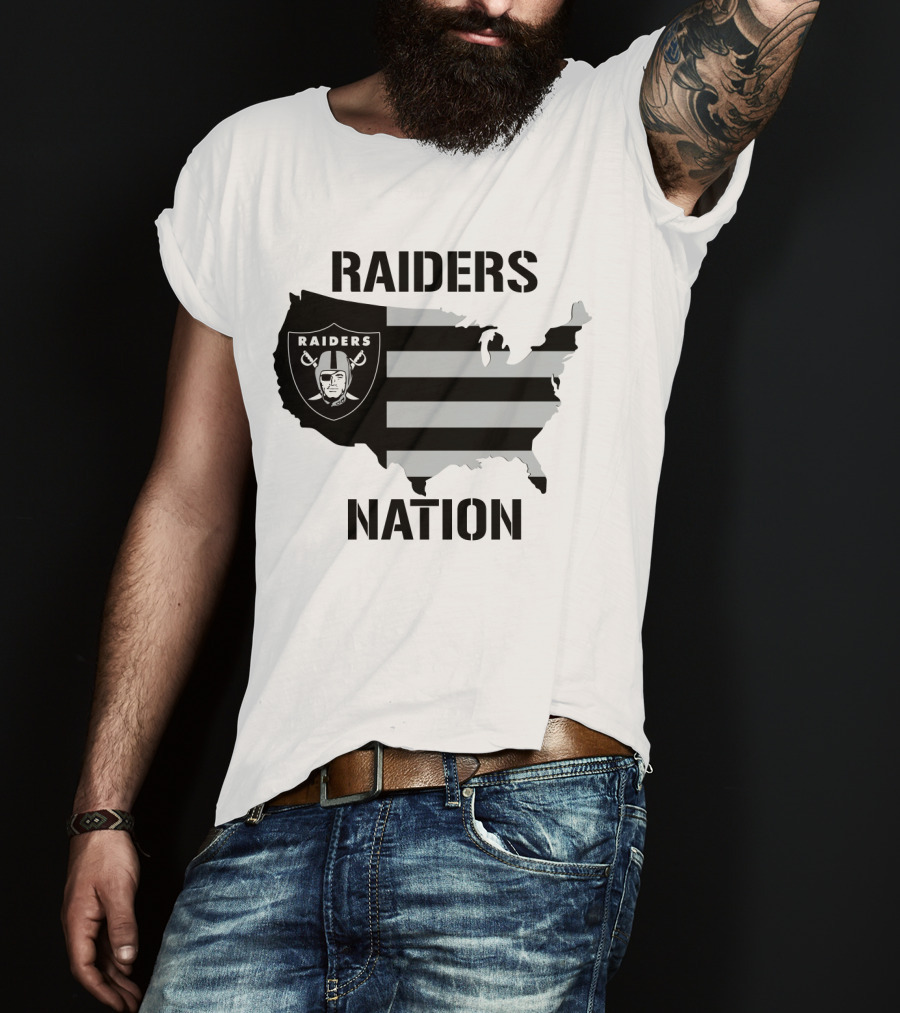 Raiders Nation USA Map T-Shirt
