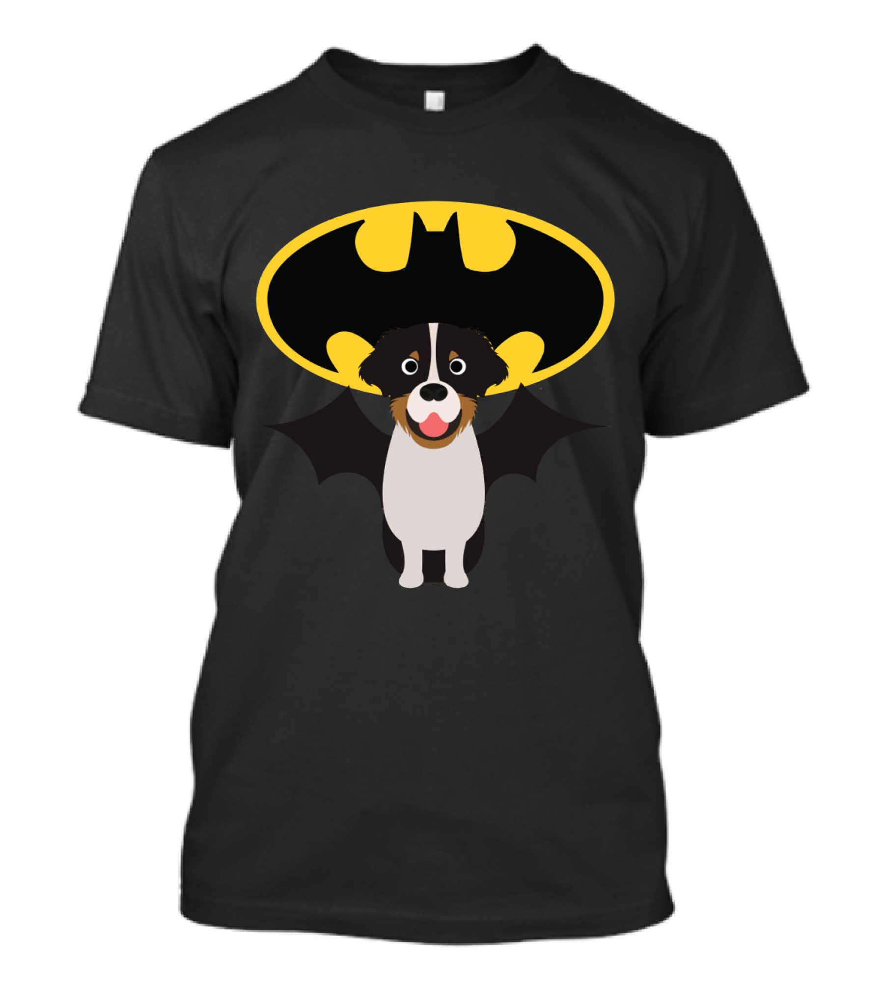Australian Shepherd Dog With Batman Bat Symbol T-Shirt