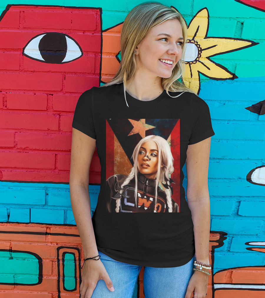 LWO Zelina Vega Fear La Chancla Puerto Rican Flag Background T-Shirt