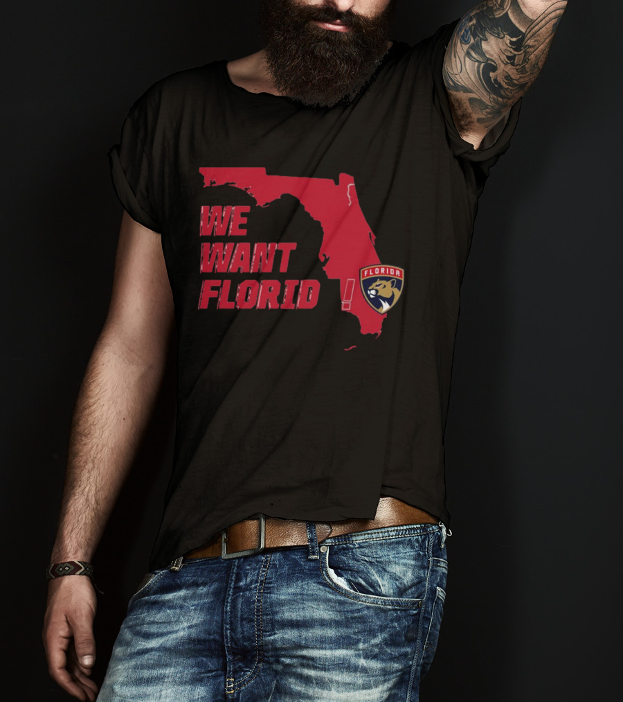 We Want Florida Panthers Map T-Shirt