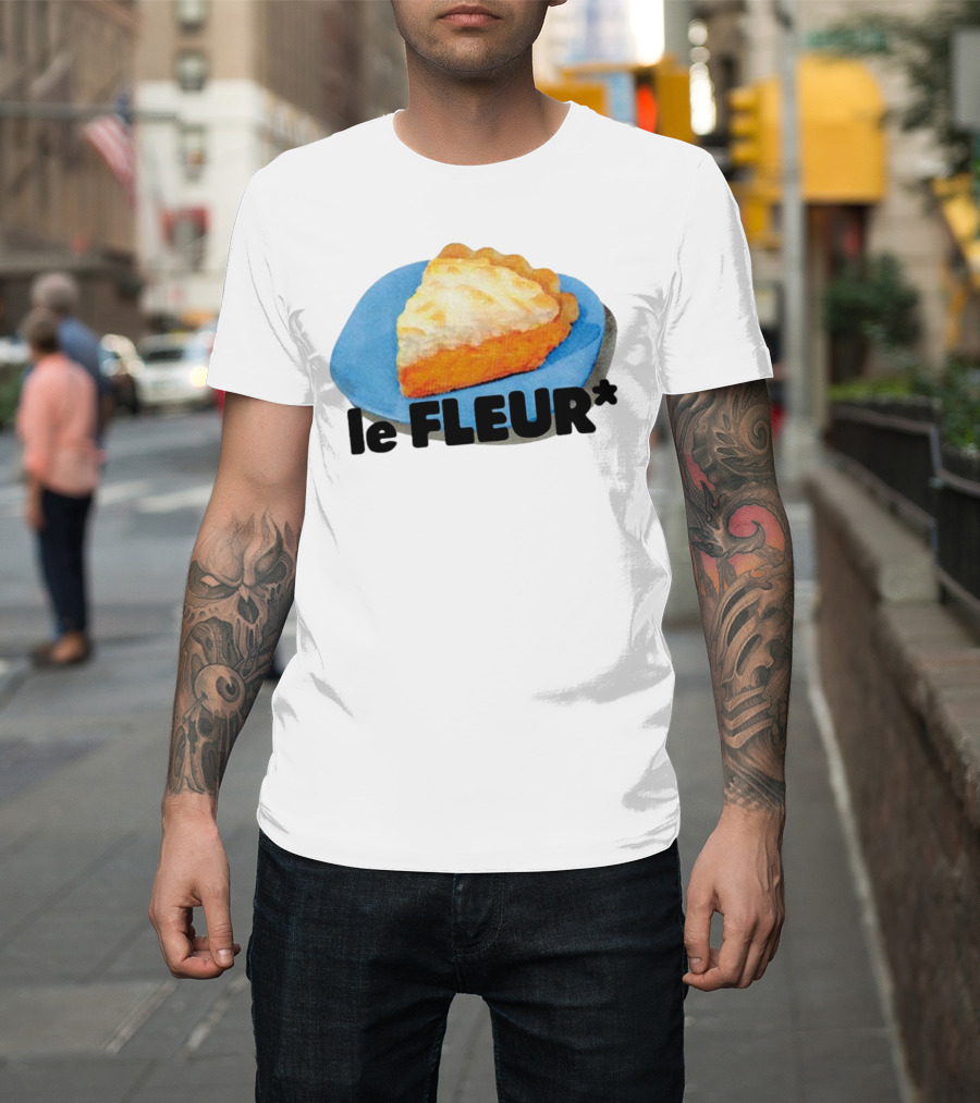 Le Fleur Pie Slice On Blue Plate T-Shirt