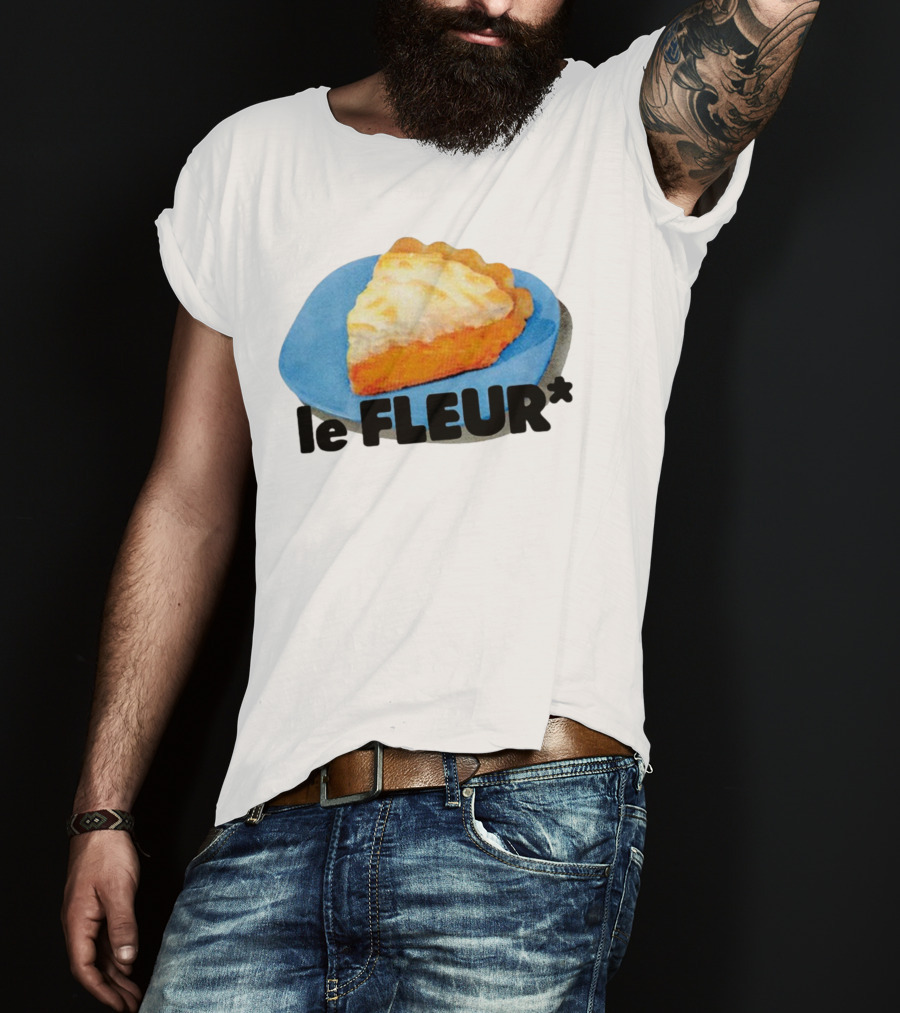 Le Fleur Pie Slice On Blue Plate T-Shirt