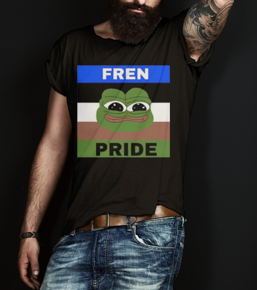 Fren Pride Pepe Flag Image T-Shirt