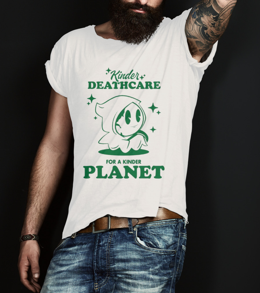Kinder Deathcare For A Kinder Planet Hoodie Character With Stars T-Shirt