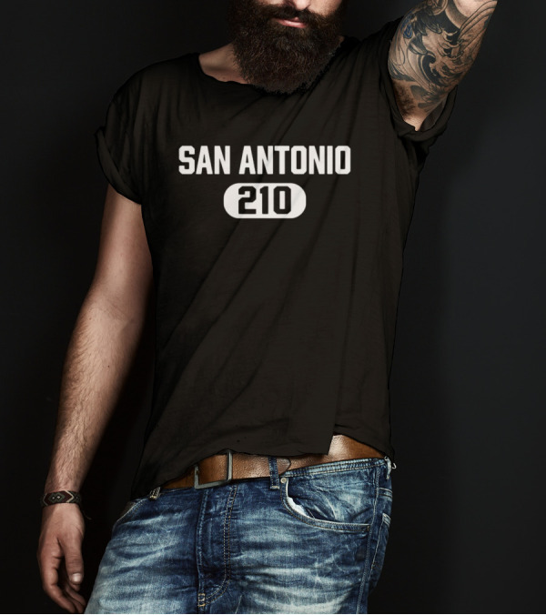 San Antonio 210 Black Bold Typeface T-Shirt