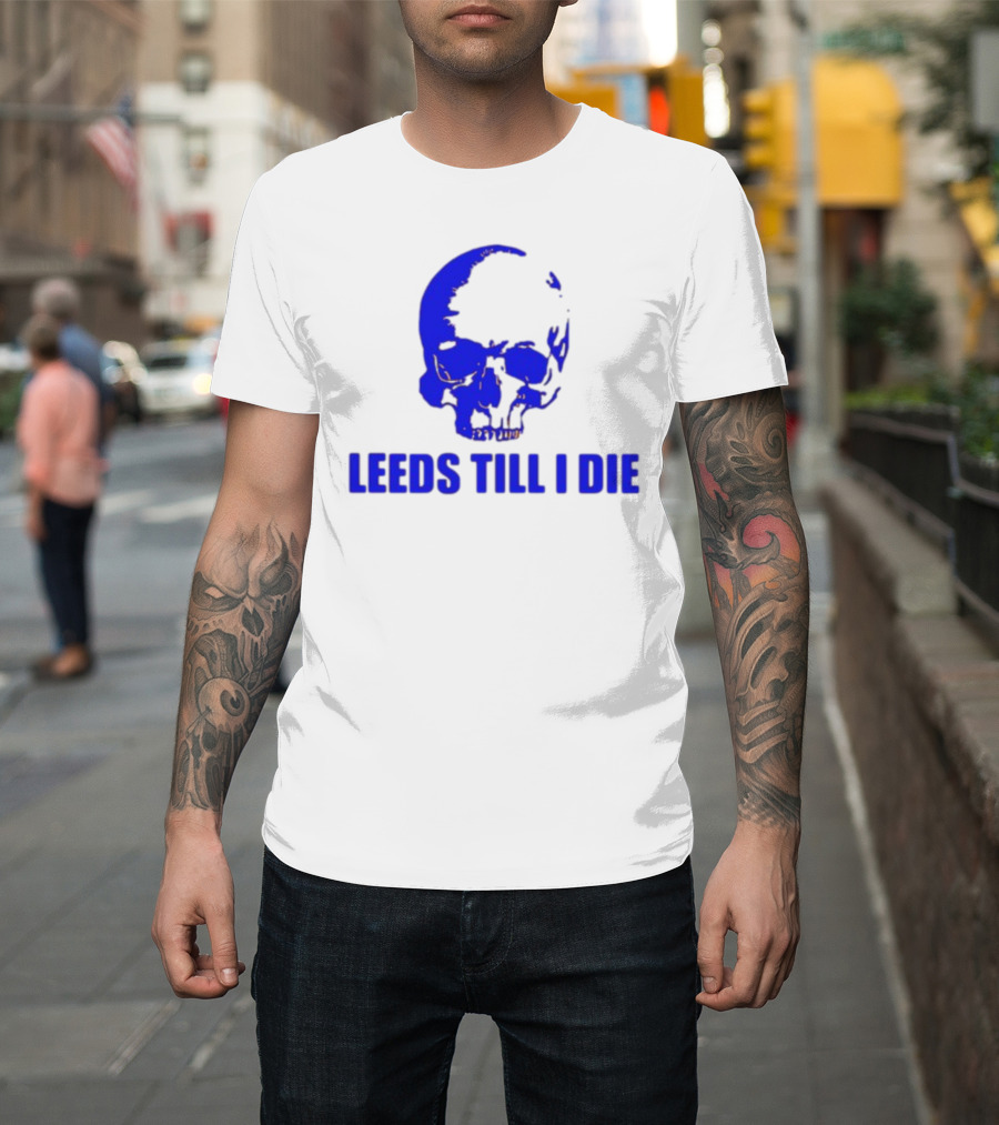Leeds Till I Die Blue Skull T-Shirt