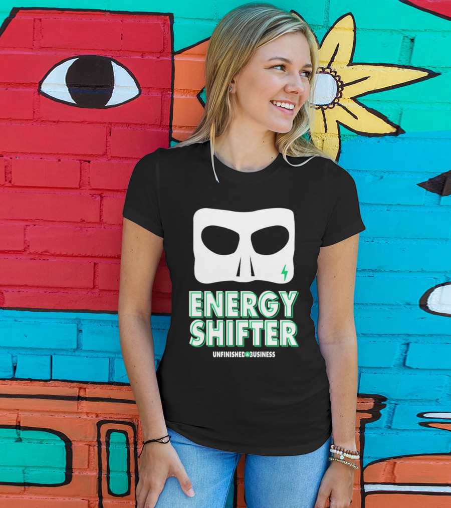 Energy Shifter Unfinished Business Mask With Lightning Bolt T-Shirt