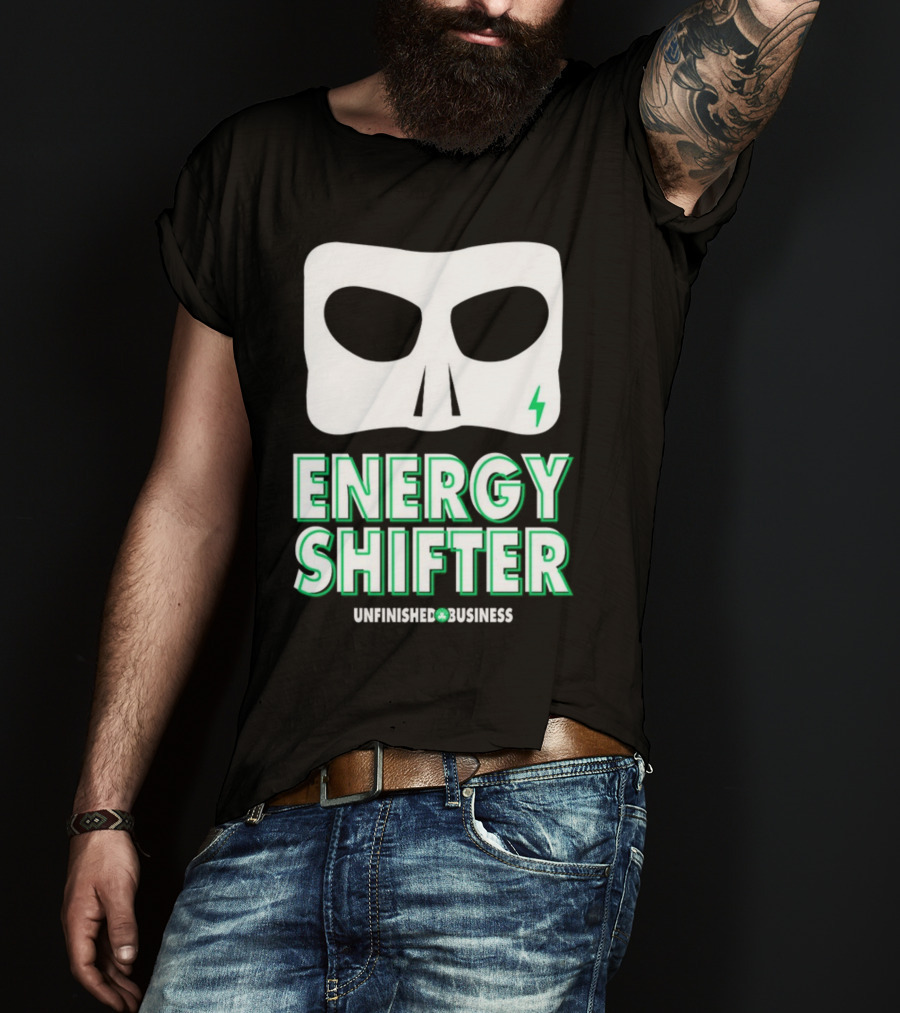 Energy Shifter Unfinished Business Mask With Lightning Bolt T-Shirt