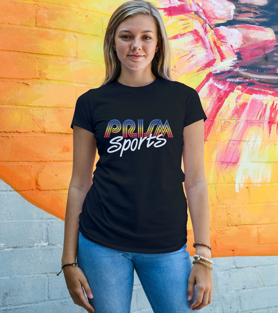 PRISM Sports Retro Gradient Typography T-Shirt