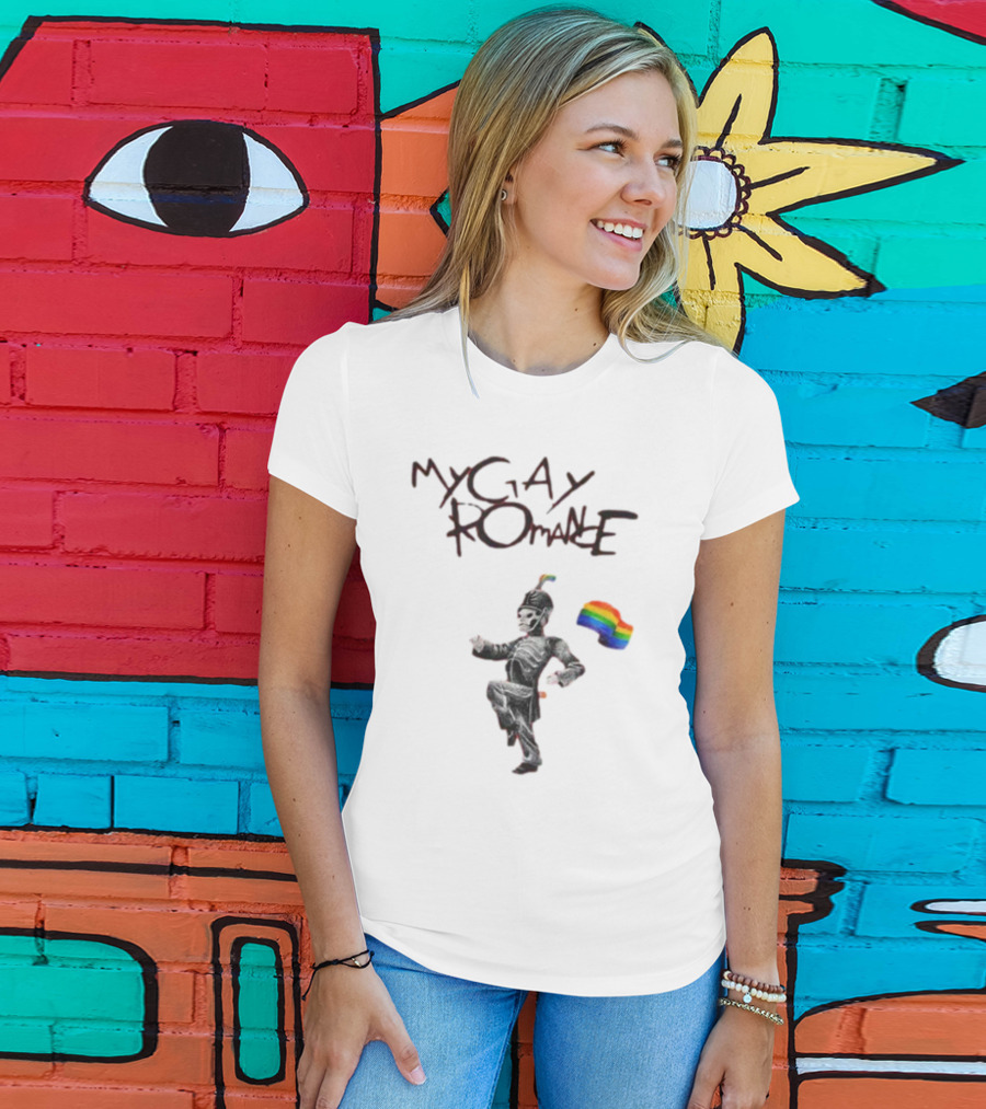 My Gay Romance Parade Skeleton With Pride Flag T-Shirt