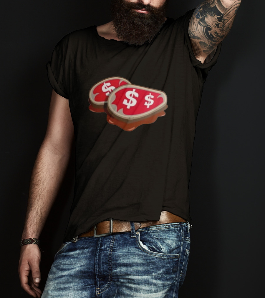 3Token #Loppy Dollar Sign Meat Abstract T-Shirt