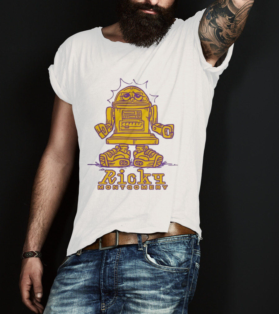 Ricky Montgomery Robot Illustration Yellow Purple T-Shirt