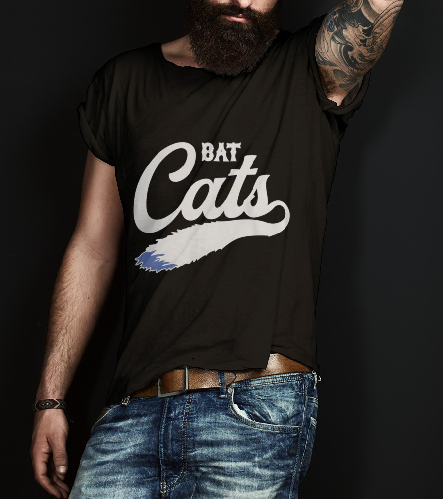 Bat Cats Logo With Feather Tail T-Shirt