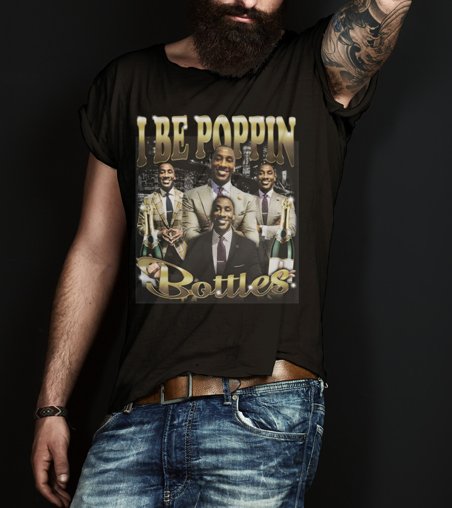 I Be Poppin Bottles Memeabletees Multiple Suited Figures With Champagne T-Shirt