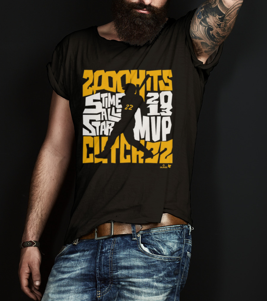 Andrew McCutchen 200 Hits 5 Time All-Star 2013 MVP Pittsburgh Icon 22 T-Shirt