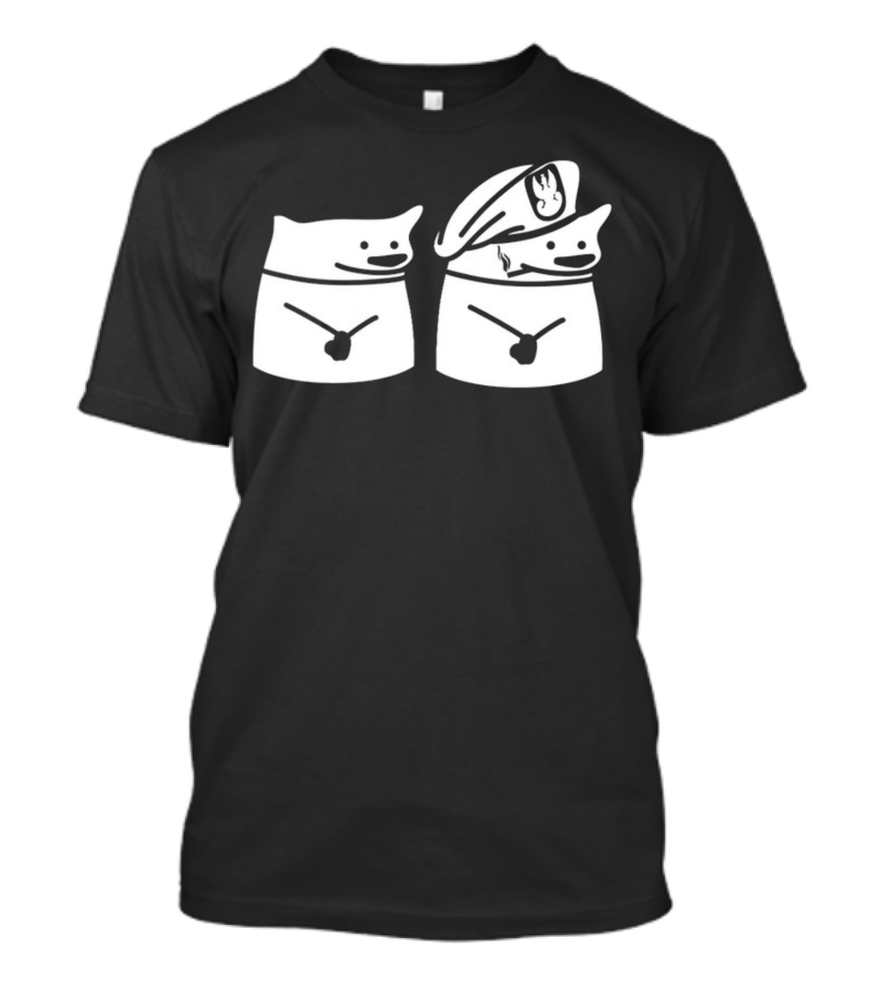 Nafo Ofan Fella Meme Character Pair In Officer Hat T-Shirt