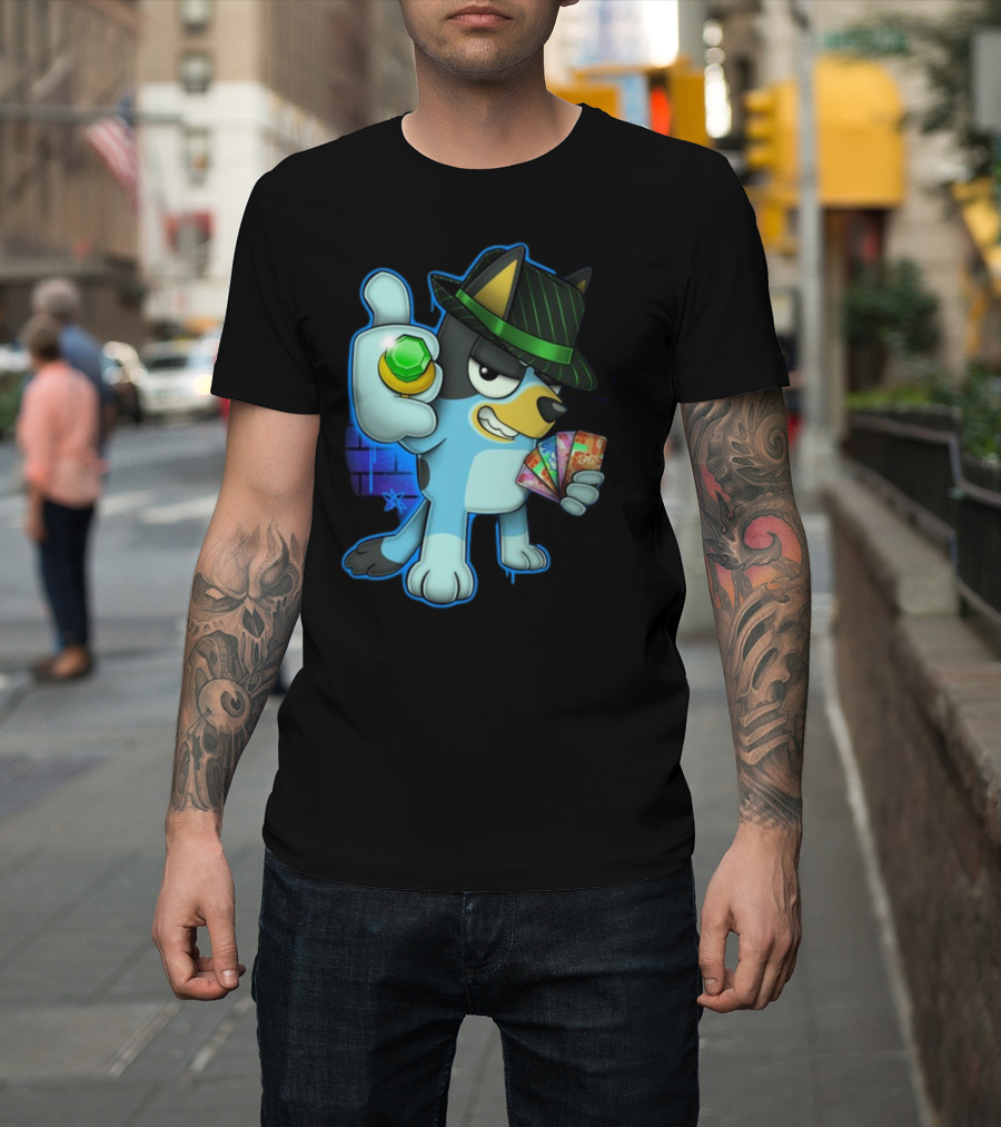 Bluepin Poker Dog With Fedora And Gem در Poker Cards T-Shirt