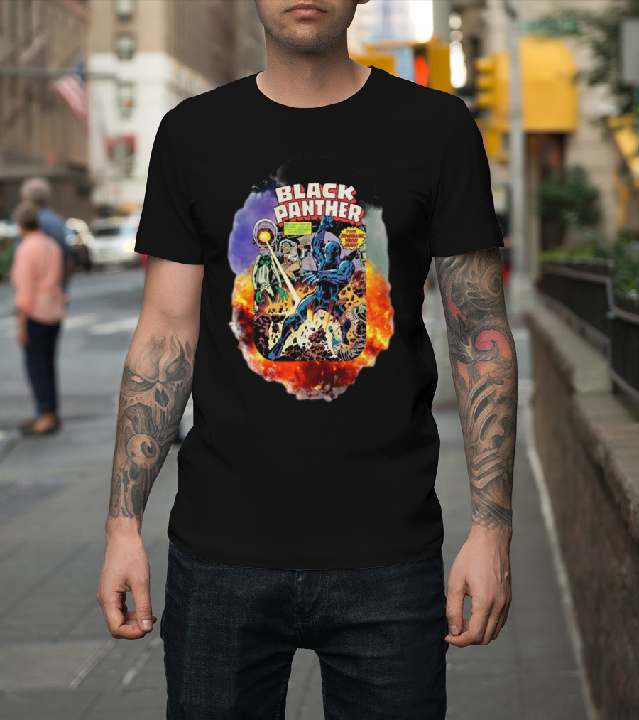 Black Panther Comics Explosive Action The Six-Million Year Man T-Shirt