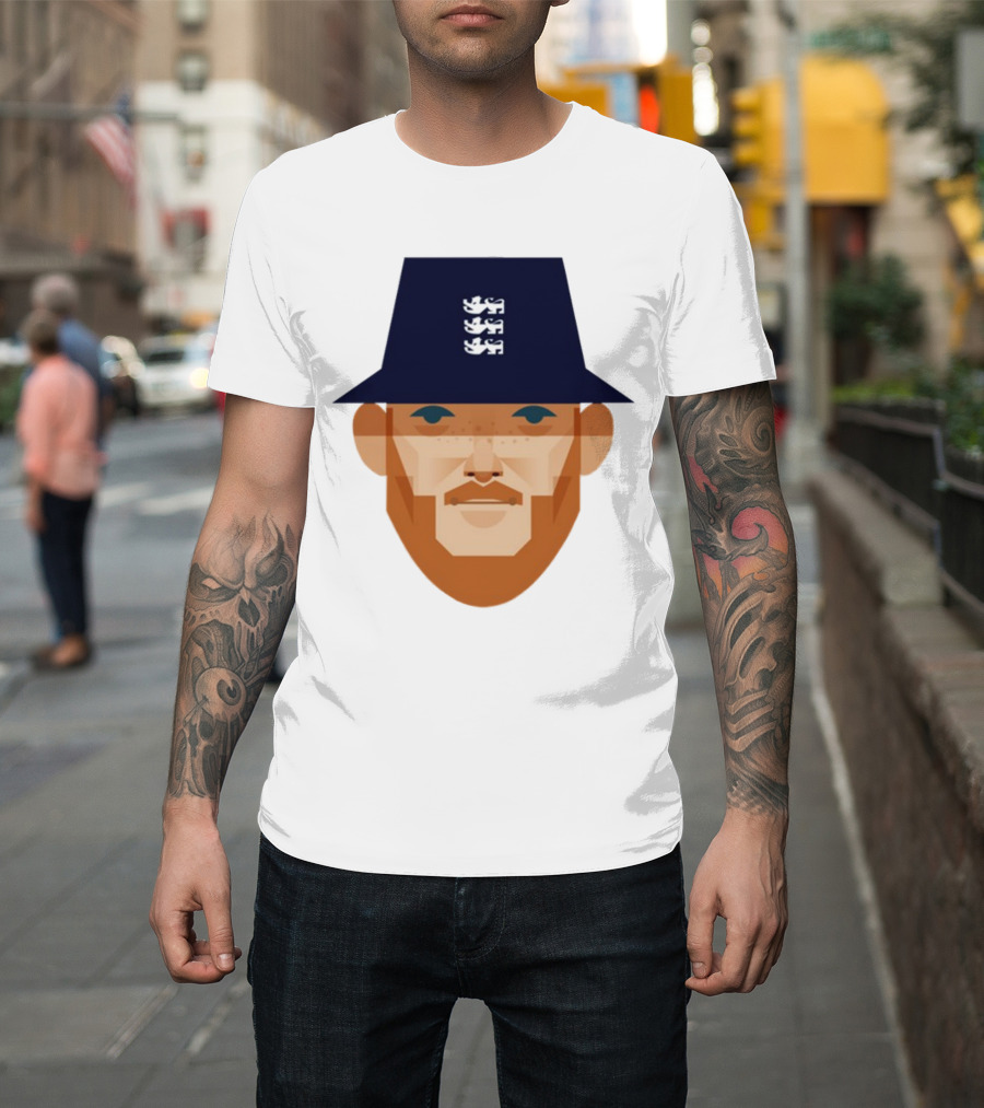 Stanley Chow Ben Stokes England Cricket Hat Three Lions T-Shirt