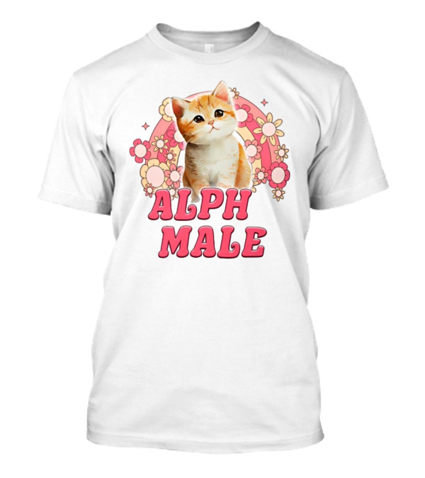 Alpha Male Kitten Retro Florals T-Shirt