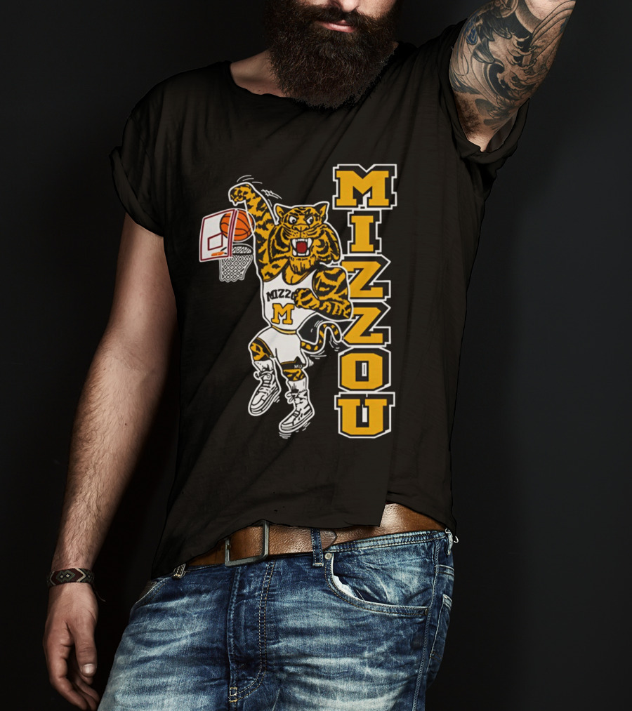 Mizzou Missouri Tiger Basketball Slam Dunk T-Shirt