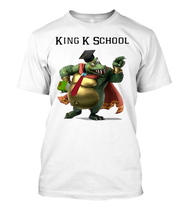 King K School Graduation Crocodile With Book And Cap T-Shirt