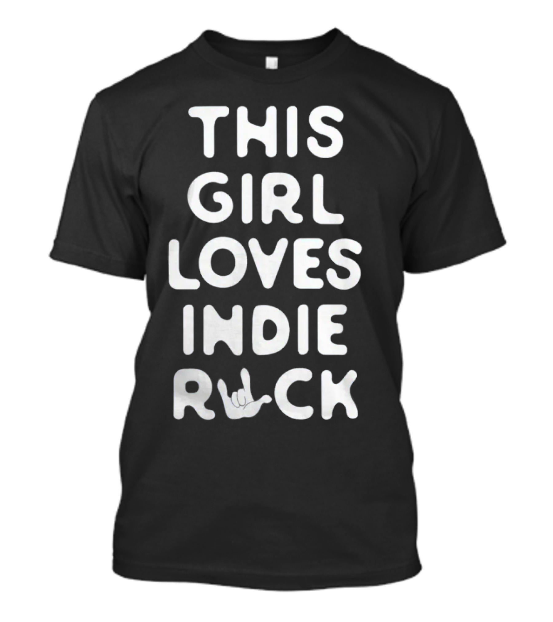 JammerJammy This Girl Loves Indie Rock With Hand Sign T-Shirt
