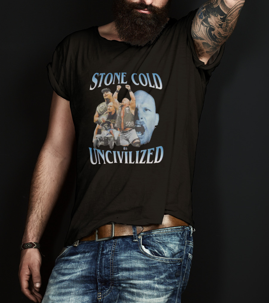 Stone Cold Wrestling Champion By Uncivilized T-Shirt