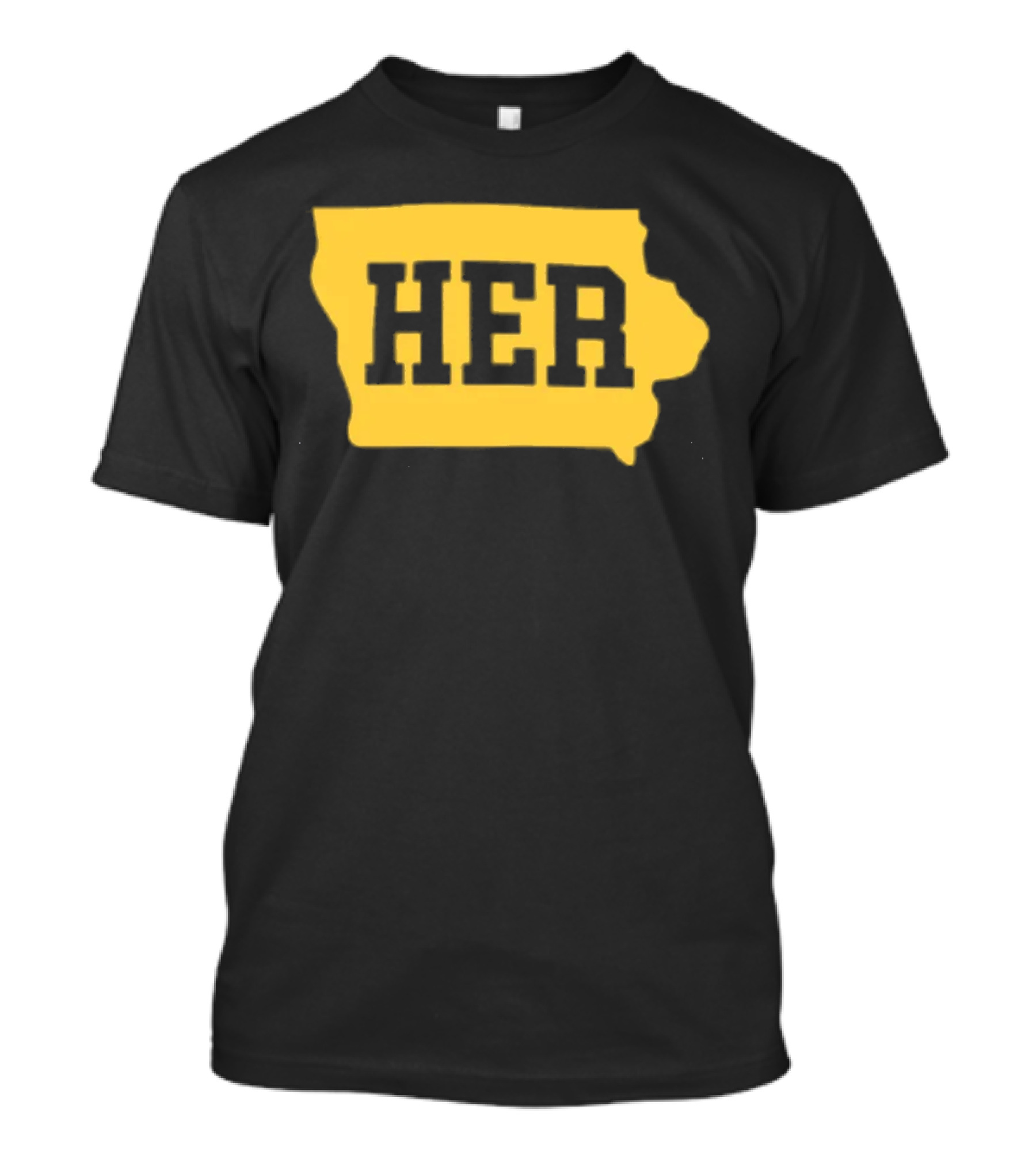Iowa Her Gold State Outline T-Shirt